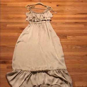 Soft nude/gold maxi with shoulder ties